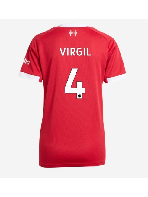 Liverpool Virgil van Dijk #4 Heimtrikot für Frauen 2025-26 Kurzarm Liverpool Virgil van Dijk #4 Heimtrikot für Frauen 2025-26 Kurzarm